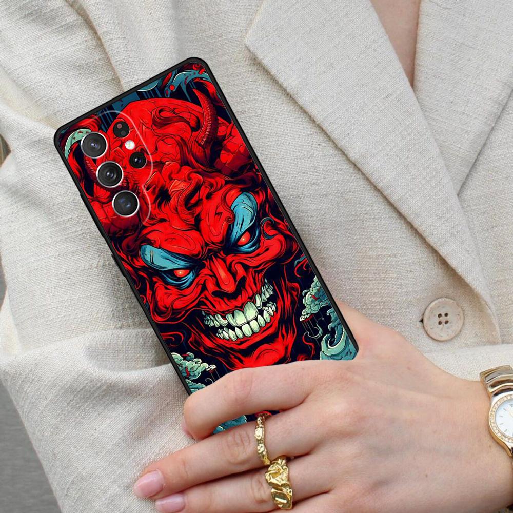 Samurai Oni Mask Cell Phone Case for Samsung Galaxy S26 Ultra S25 S24 S23 S22 S21 S20 Note10 Cover