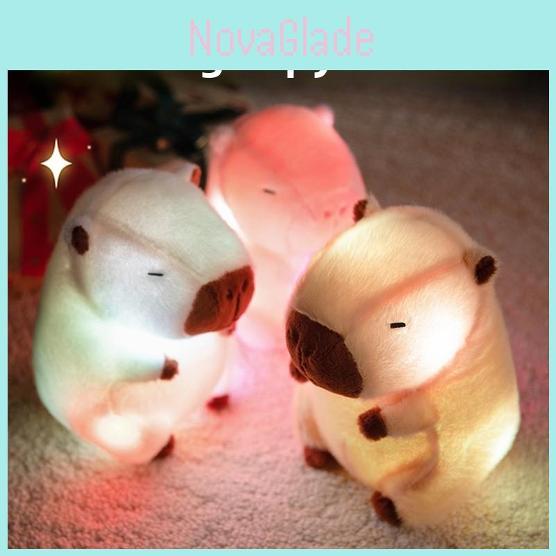 Led Lighted Capybara Plush Pillow With Soft Fabric Kids Gift Idea