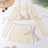 2025 Europäischer & Amerikanischer Sexy Hot Girl Vierteiliger Badeanzug Cover-Up Bikini Set