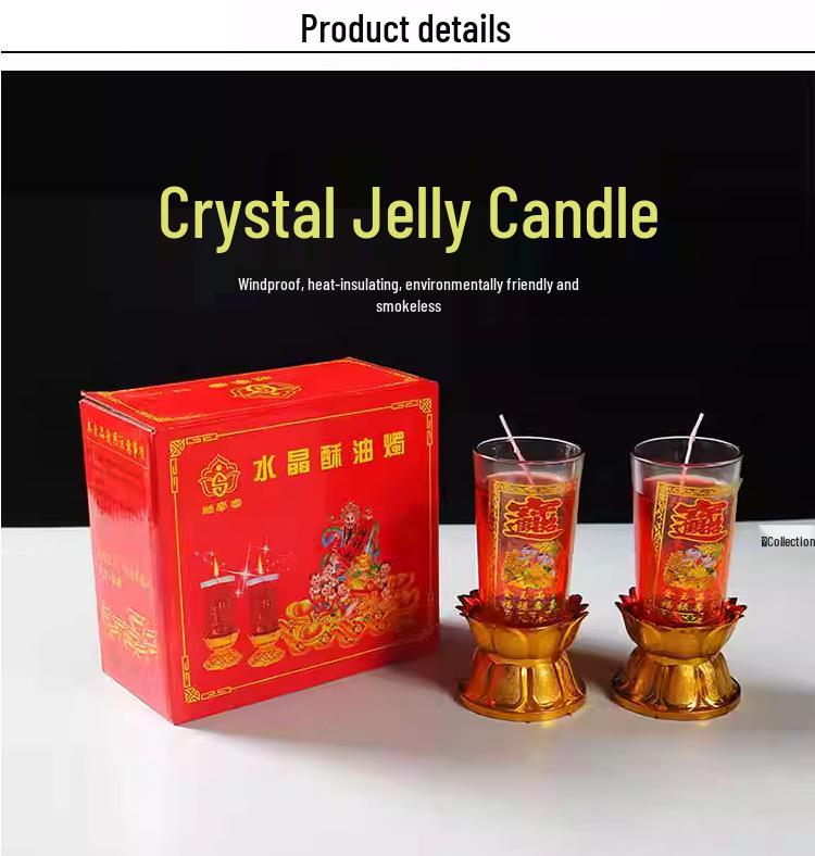 2024 Year of the Dragon Windproof Lotus Crystal Candle Cup for Housewarming, Wedding, or Home Incense