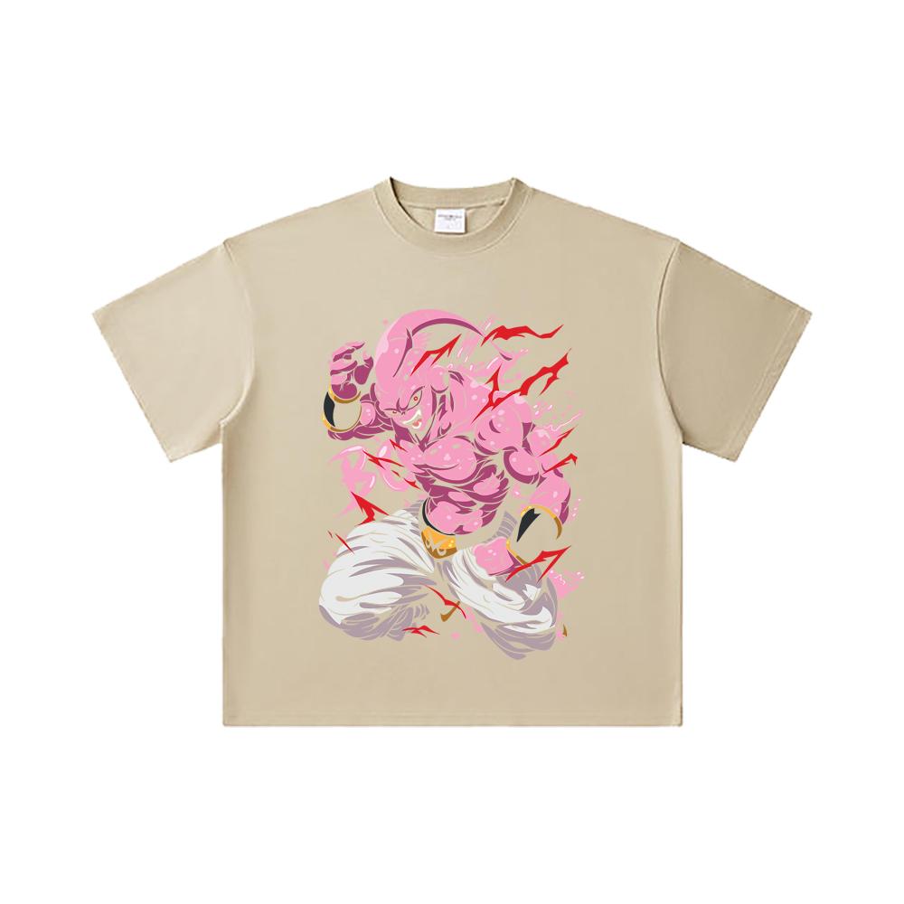 260 GSM Double Yarn 32 Count 100% Cotton Dragon Ball V13 Majin Buu Print Unisex Heavy Cotton T Shirt