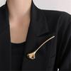 Glossy Leaf Fashion Brooch Sturdy Alloy Corsage Pin Portable Jewelry Gift for Women Social Event