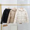 Autumn and Winter New White Duck Down Light and Thin Hooded Down Jacket Women's Casual Versatile Solid Color Thin Warm Jacket