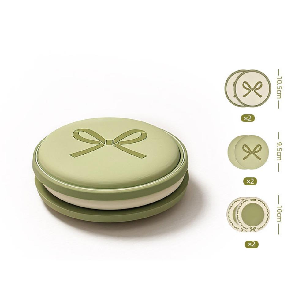 Набор из 6 креативных термостойких подстаканников для макарон, утолщенные мультяшные подставки под чашки, мягкие нескользящие подкладки под напитки для учебы зелёный