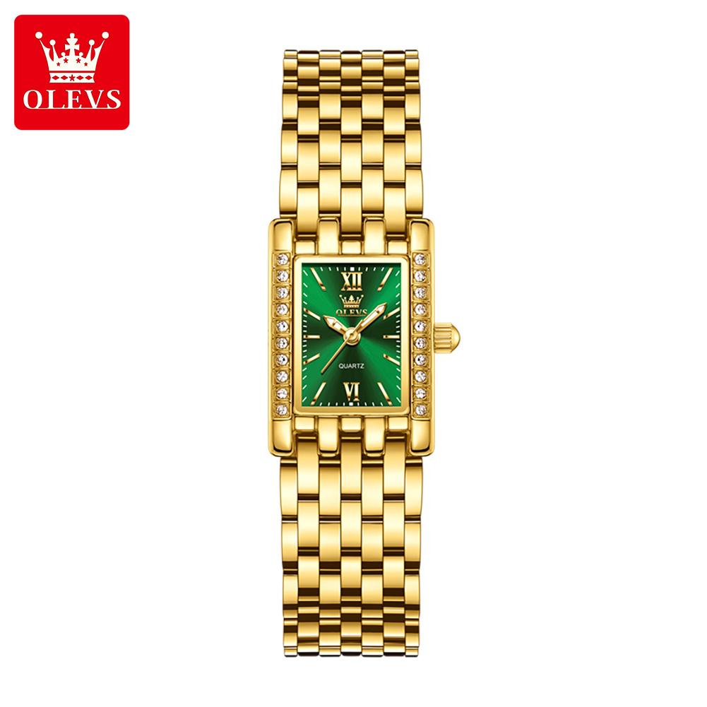 OLEVS 3700 Heißverkaufte Modelle Edelstahl Diamant Quadrat Mehrfarbig Elegante Frau Dame Quarz Uhr