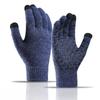 Knitted Gloves with Autumn Velvet and Thick Touch Screen Knitted Cycling Cold Resistant Gloves Anti Slip Offset Printing Winter Warm Gloves
