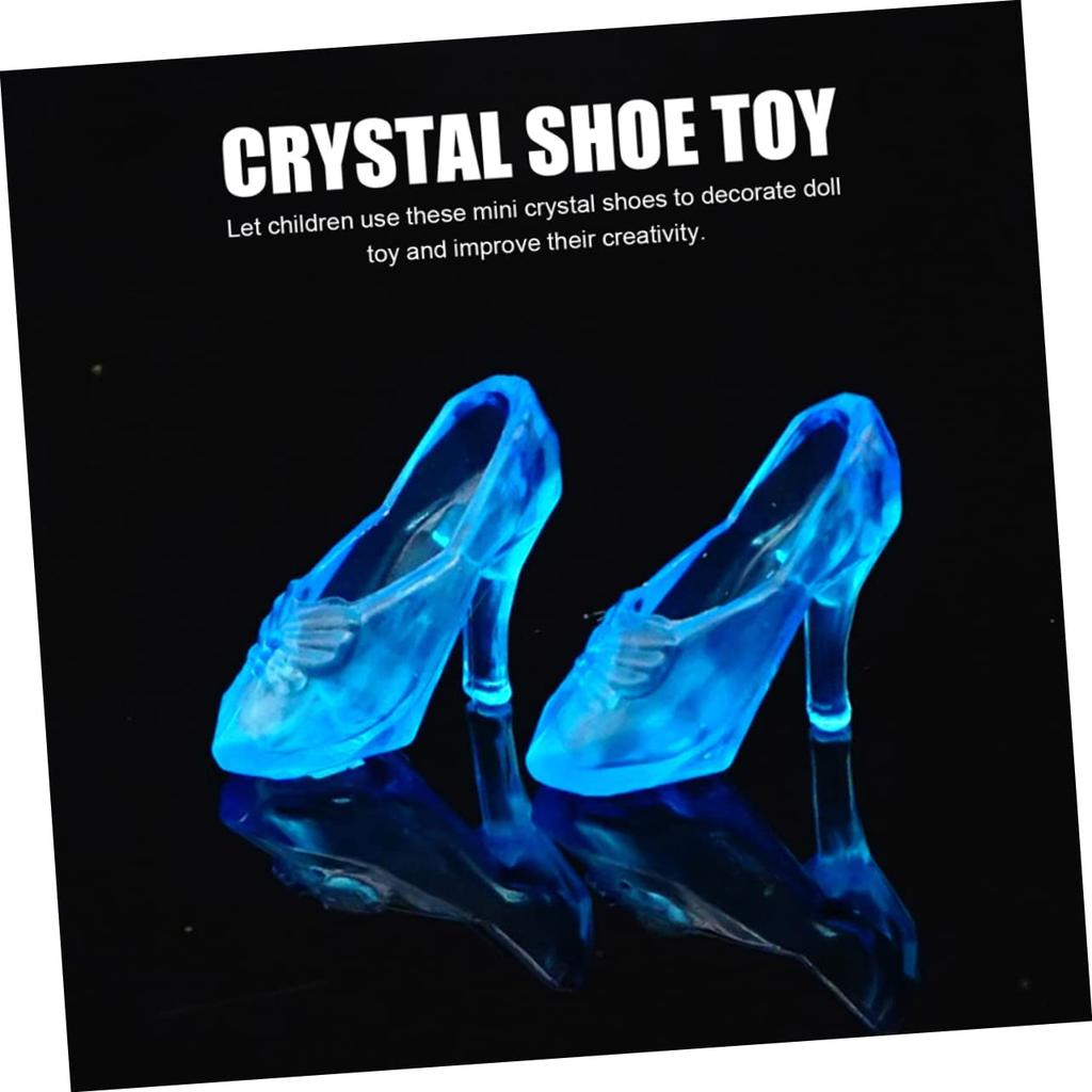 Alasum 30 Pairs Mini High Heel Shoes Set for Dolls, Crystal-Like Plastic, Dollhouse Decoration, 3.00 X 1.50 X 1.00 Cm, Miniature Shoes for Girls, Toy