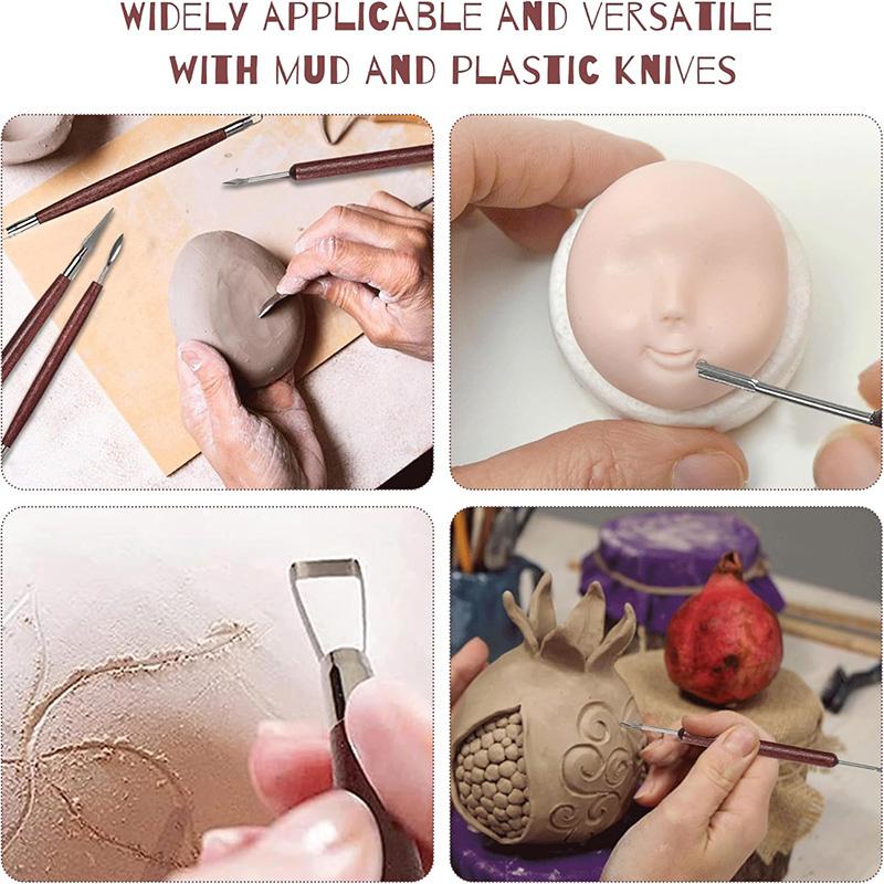 6Pcs Sculpting Tools Pottery Clay Tool Set Double-Ended Wire Knife For Clay Repair Clay Sculpture Carving Tool Set Pottery Tool