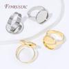2/4/6pcs Adjustable 14K Gold Plated Open Ring Settings Blank Base Bezel Cabochons Rings For Jewelry Making DIY Finger Ring Blank