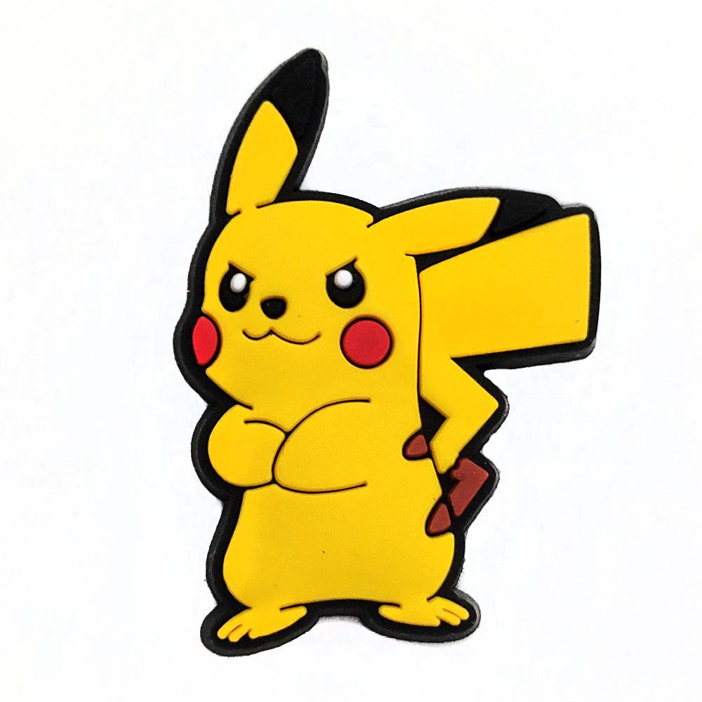 Cartoon Pokemon Pikachu Clogs mit Blumenschnallen - Weiche Gummi-Schuhaccessoires