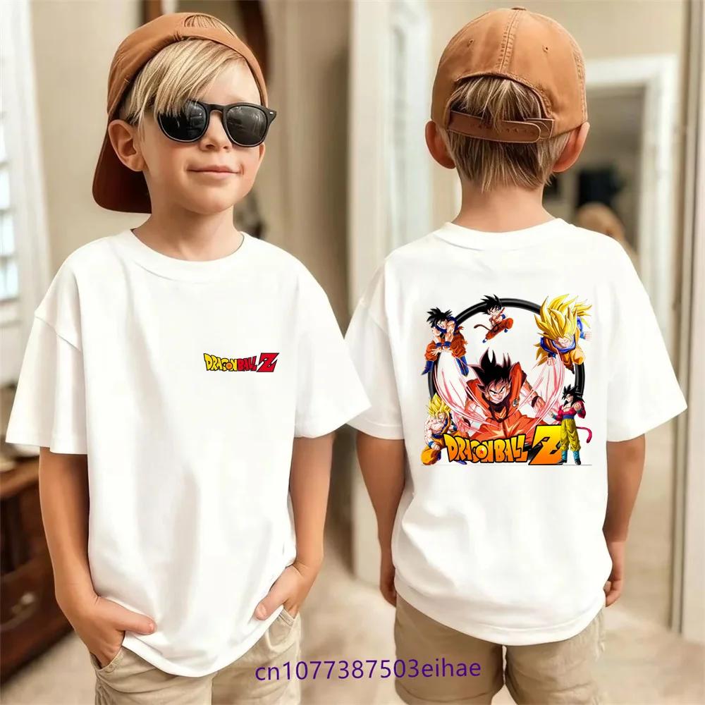 Dragon Ball 2026 Summer Boys ShortSleeved Breathable Cotton Sport Shirt Casual and Fashionable Cartoon Childrens Top 100