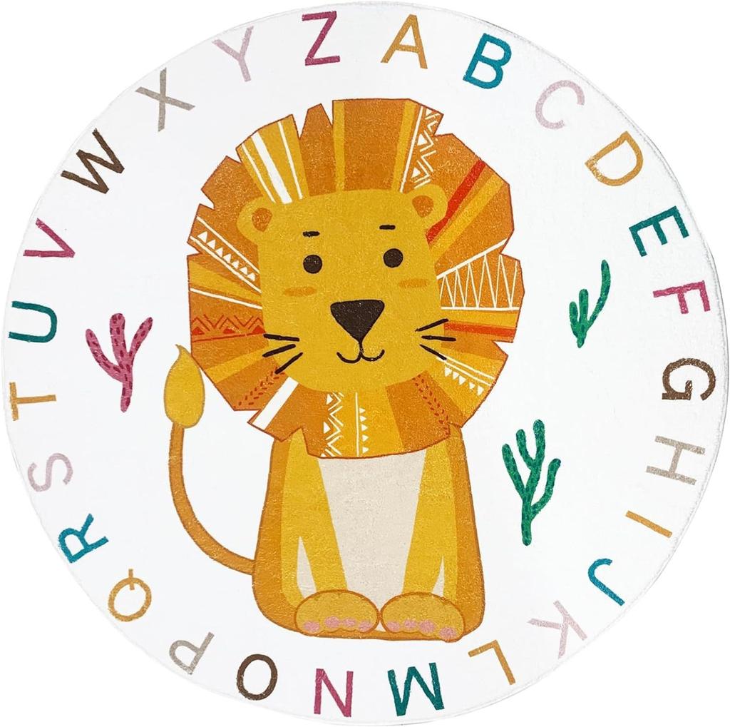 Thick Round Cute Cartoon Carpet Imitation Cashmere Floor Mat Children's Crawling and Grabbing Pad Bedroom Bedside Carpet