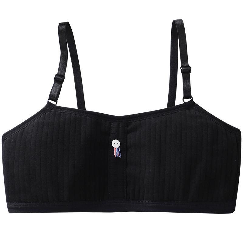 

«Новый бюстгальтер для девочек из чистого хлопка — тренировочный жилет для школьников» One Size (Fits 65-105 Jin) чёрный