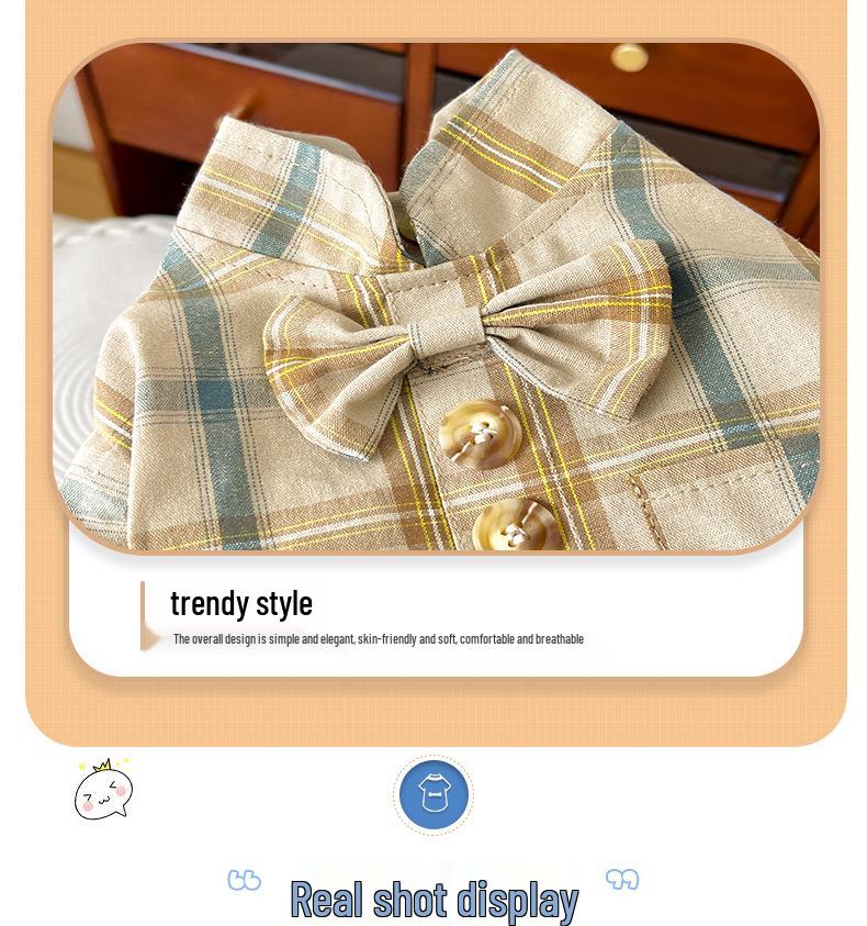 Plaid Breathable Dog Shirt for Indoor & Outdoor Use