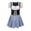 Beer Festival Costume Bavarian Women's Performance Costume Floral Print Square Neck Dress