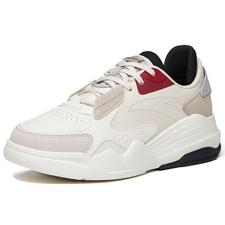 Anta Casual Leather Low-Top Sneakers Men Sneakers White Gray 112148092R-4