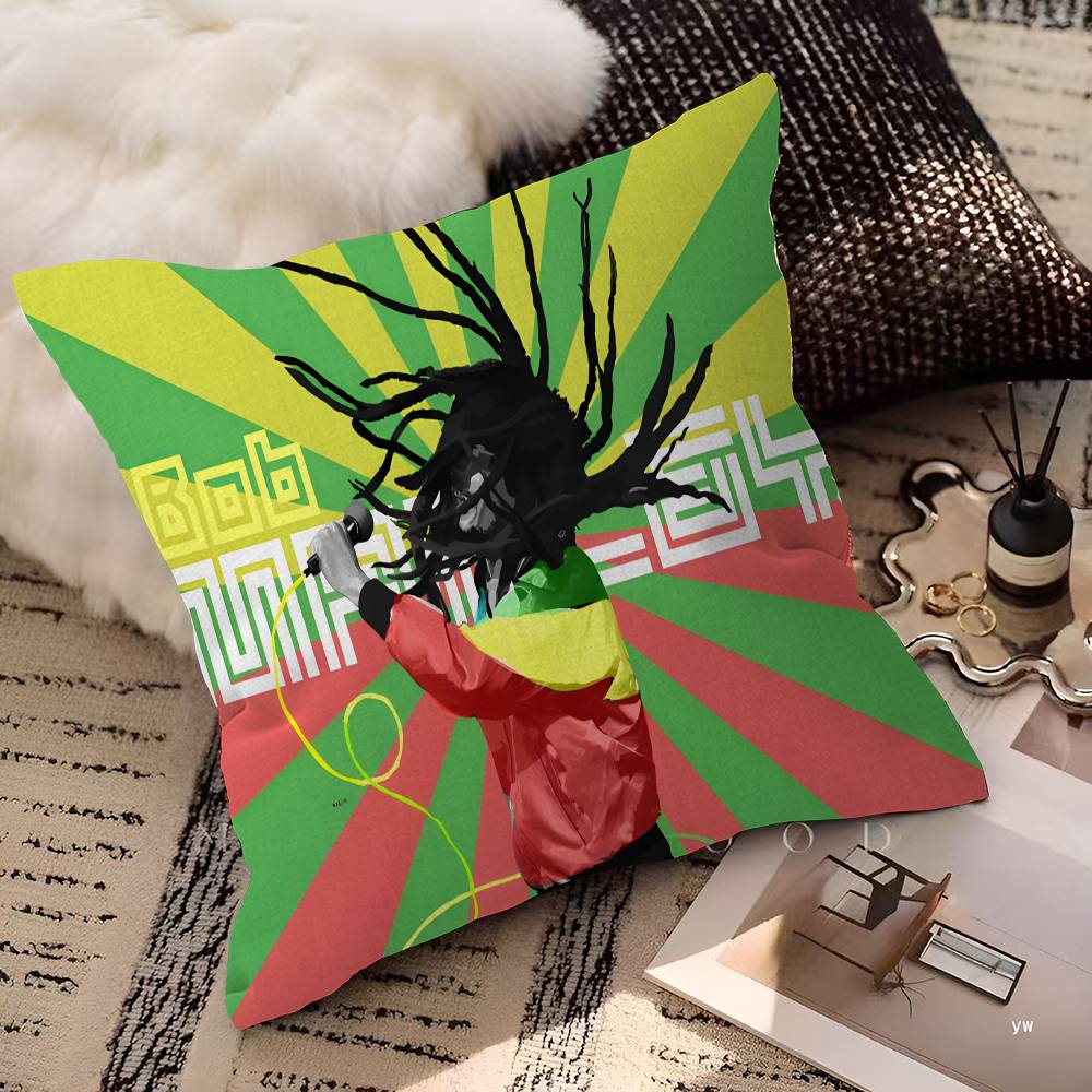 Bob Marley Reggae Music Cushion Cover Polyester Sofa Cushions Decorative Throw Pillows Home Decoration Pillowcover