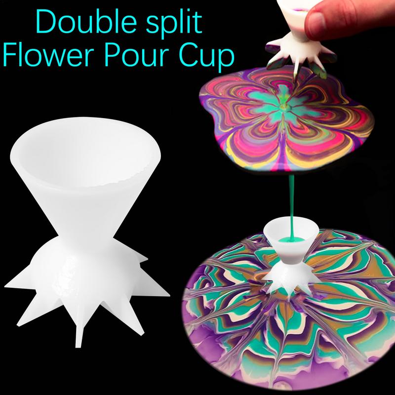 Acrylic Paint Pouring Split Cup Mini 7-Leg Funnel Split Cup For DIY Making Pour Painting Mandala Flower Graffiti Accessories