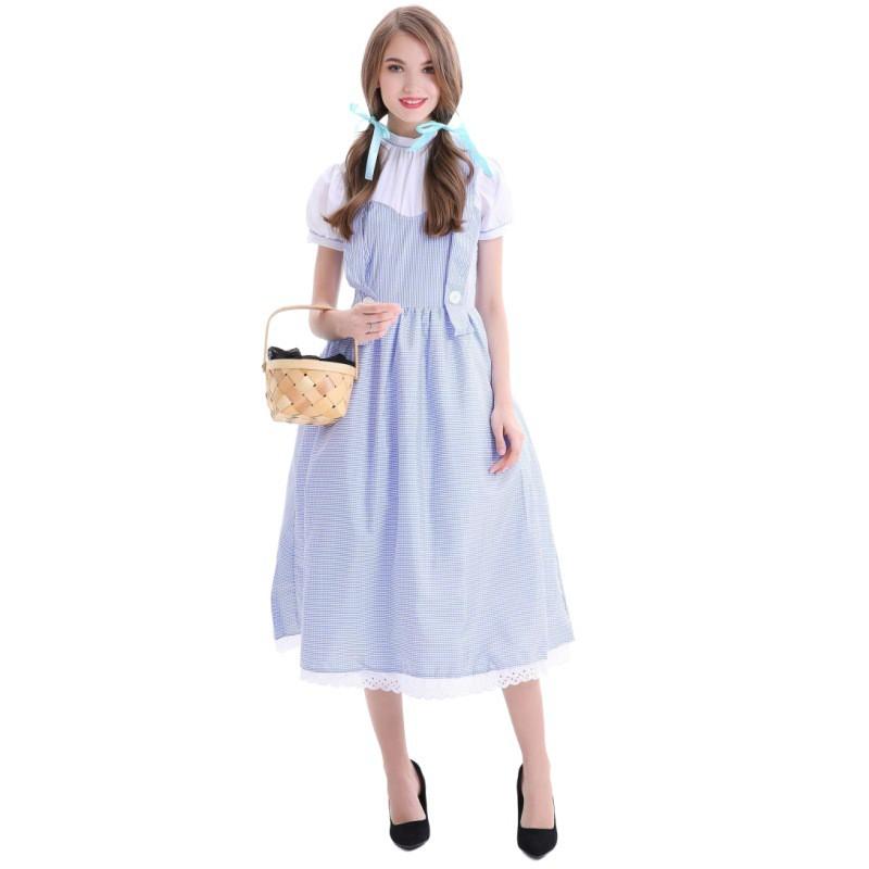 Alice-Inspired Halloween Costume Dress Women Kids Plus Size S-3XL Stage Performance Outfit With Headpiece