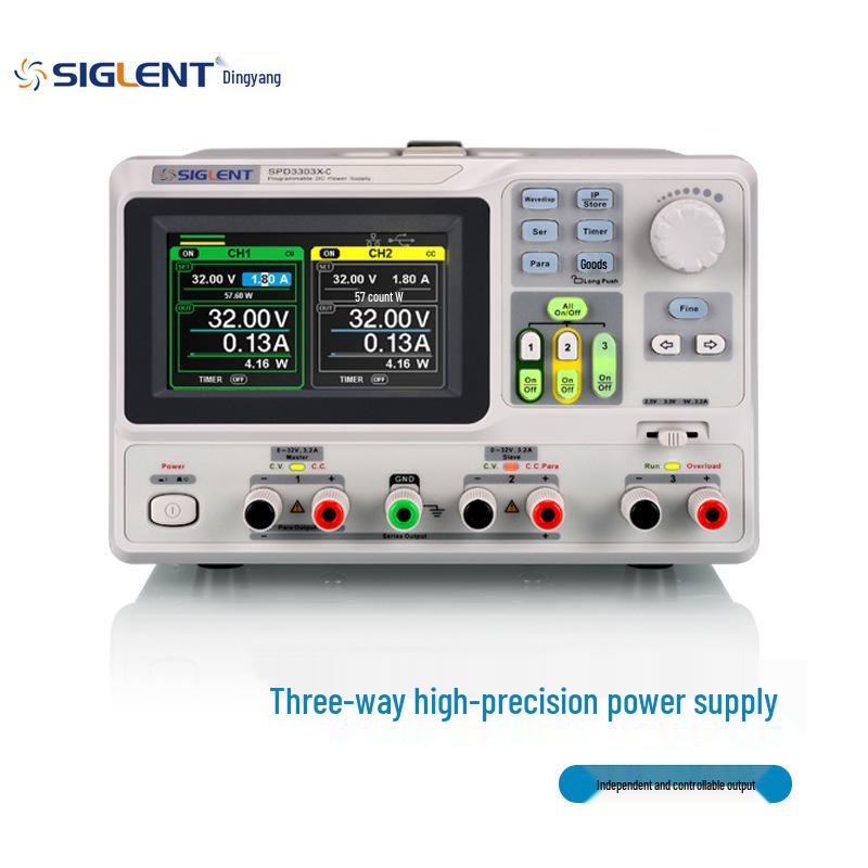 Siglent SPD3303X-C Programmable 3-Channel DC Power Supply, 32V/3.2A*2, 5V/3A