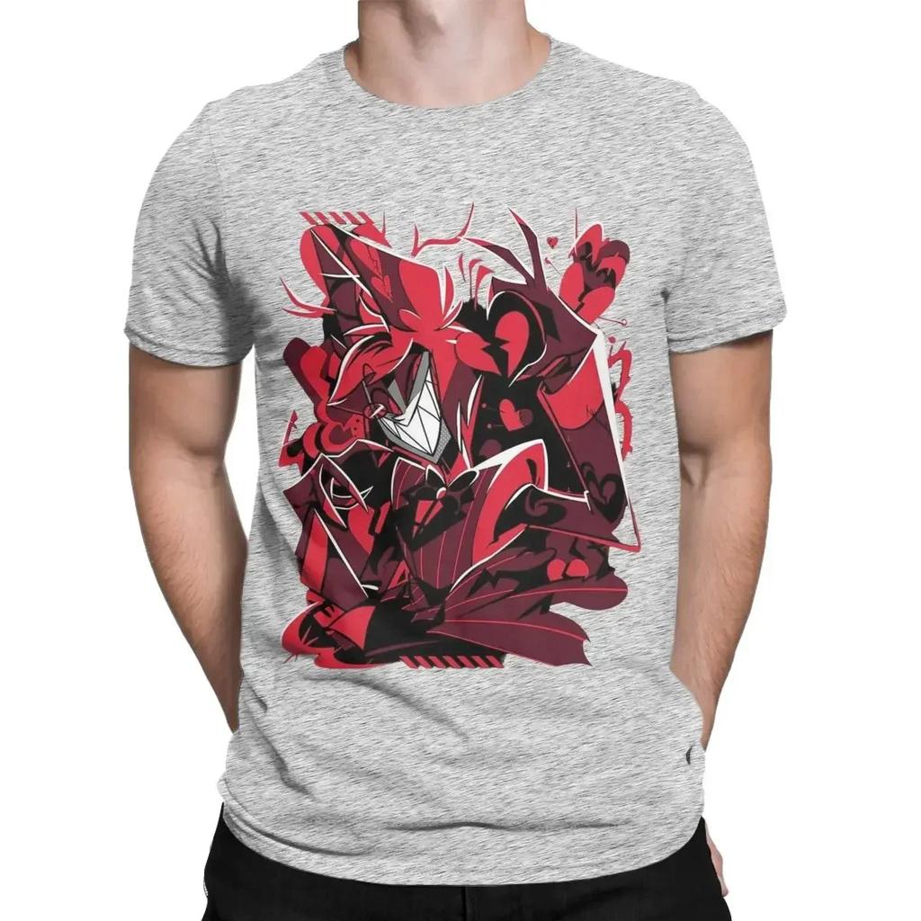 Pure Cotton Awesome Tee Shirt Short Sleeve Clothes Birthday Gift Round Neck Hazbin Hotels Alastor T Shirt COTTON