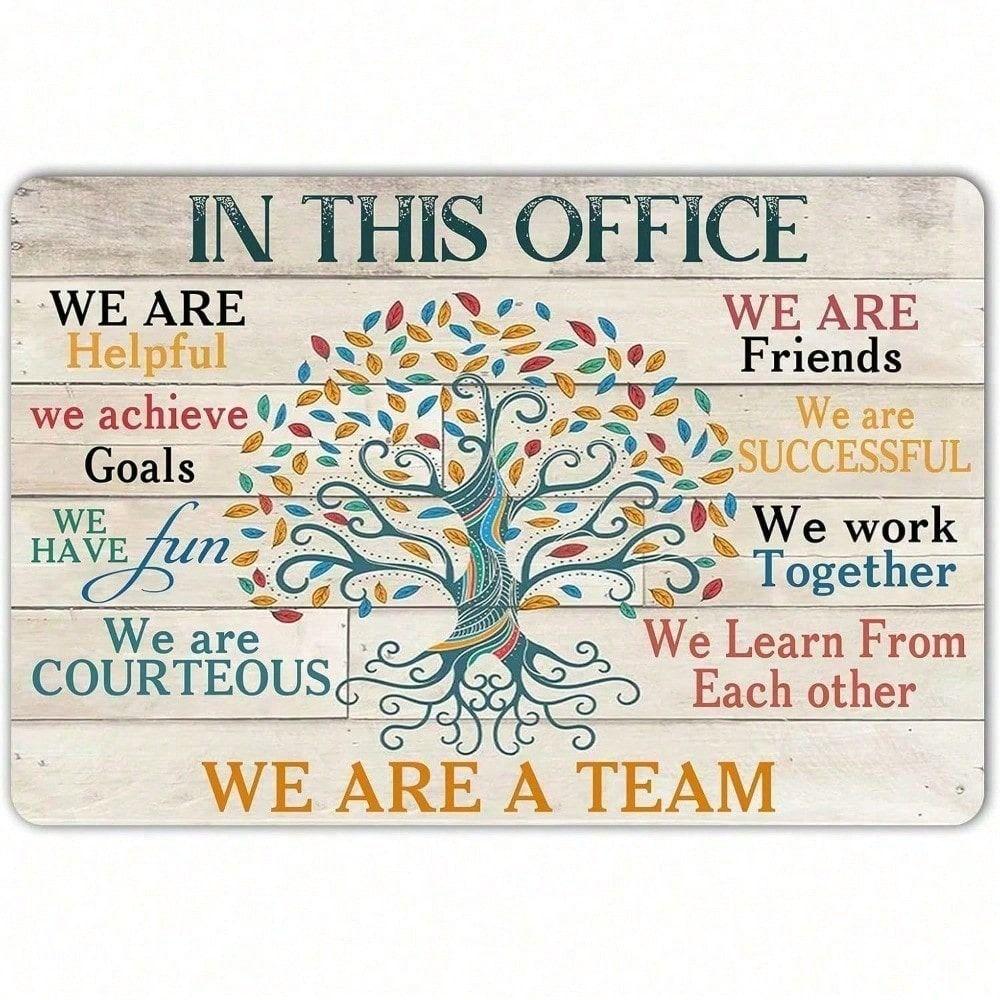 Металлический Настенный Постер Мотивационный Декор для Офиса 8x12 Дюймов Позитивная Цитата Печать