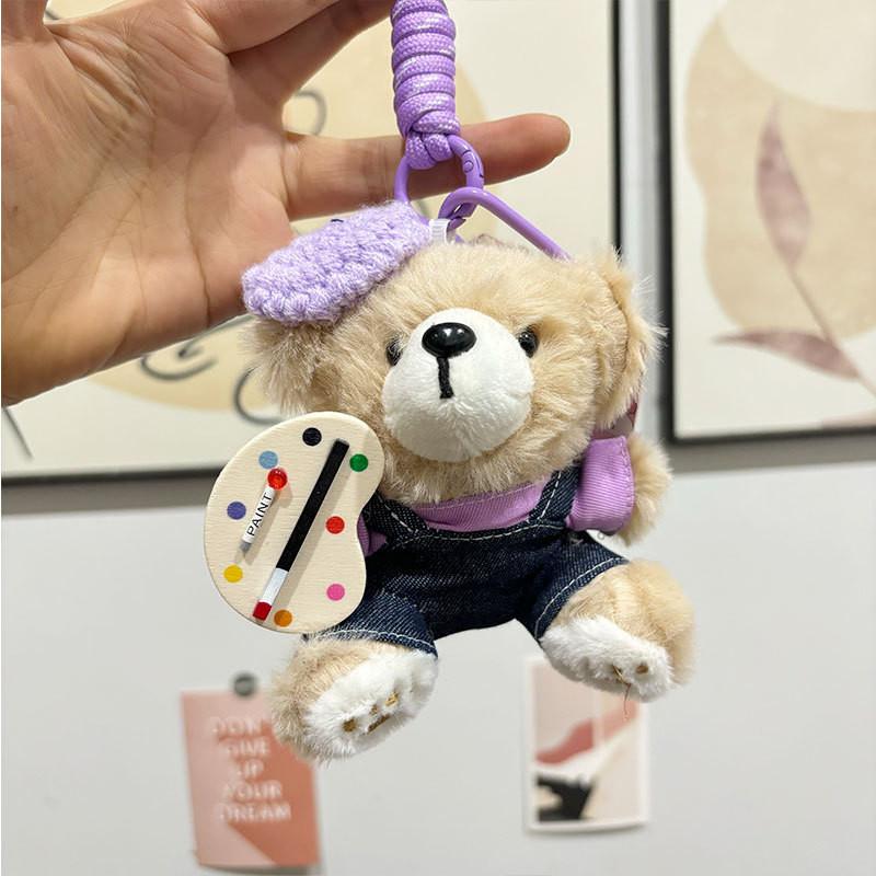 Plush Bear Lovely Keychain Character Doll In Soft Fabric Ideal For Gifting Collectibles And