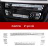 Center Console Air Conditioning Buttons Sequins Decoration Decals Stickers Chrome ABS 21Pcs For BMW F30 F32 F34