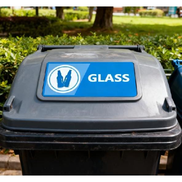 Top label Recycle Label Decal for Trash Can,Trash Sorting Recycling Sticker Sign for Use in Home and Office,4x2 Inch,20 Pcs Per Pack