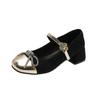 Retro Square Toe Chunky Heels Mary Jane Shoes 2024 Autumn New Color Matching Bow Chain Pumps Outdoor Dress Soft Ballet Shoes