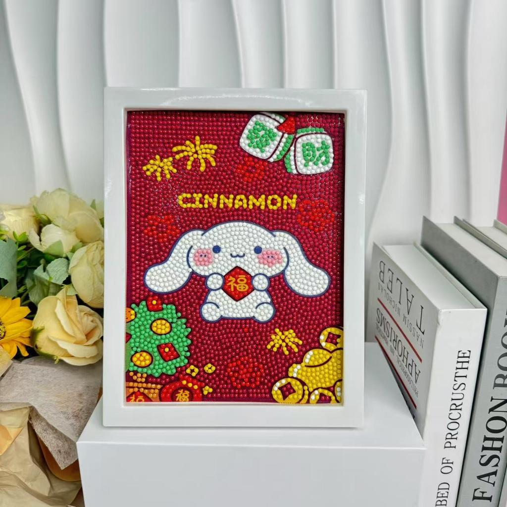 Children'S Diamond Painting Framed Handmade Diy Material Bag Sanrio Diamond Paste Painting Concentration Toy