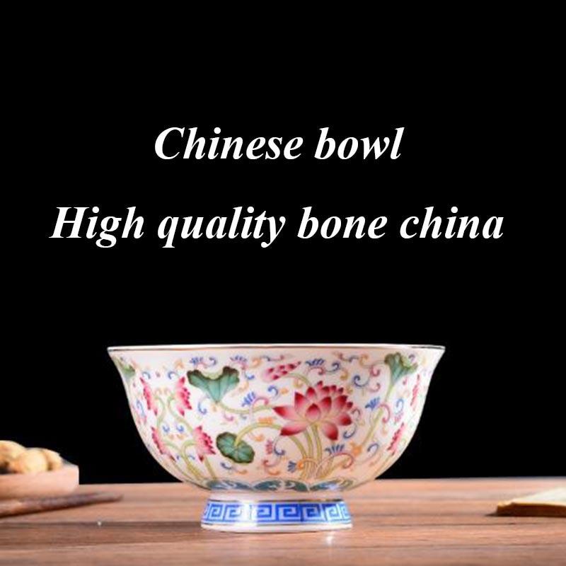 5 Inch Chinese Enamel Color Ceramic Household Dishes Rice Bowls Bowls Arms Kitchenware Porcelain Tableware Gift | Bowls