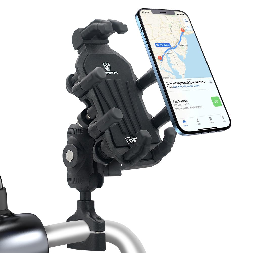 Motorcycle Bike Mobile Phone Holder Shockproof Eight Claws Handlebar Side Mirror Stand GPS Mount Handlebar Side Mirror Holder