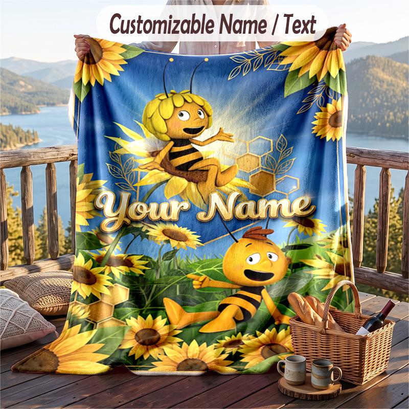 Bing Bunny Flanelldecke, Personalisierter Wunschtext, Weiche Warme Plüschdecke Als Geschenk