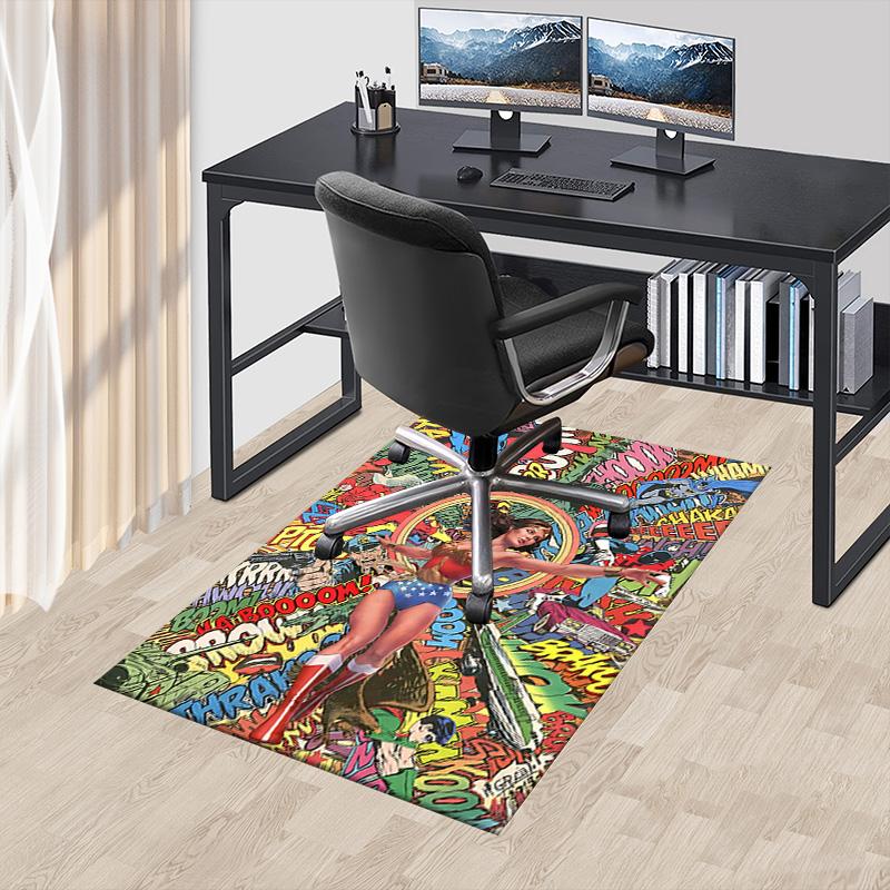 Wonder Woman Comic Book Carpet For Playroom Bedroom Living Room Sofa Home Decorkids Game Area Rug Nonslip Floor Mat