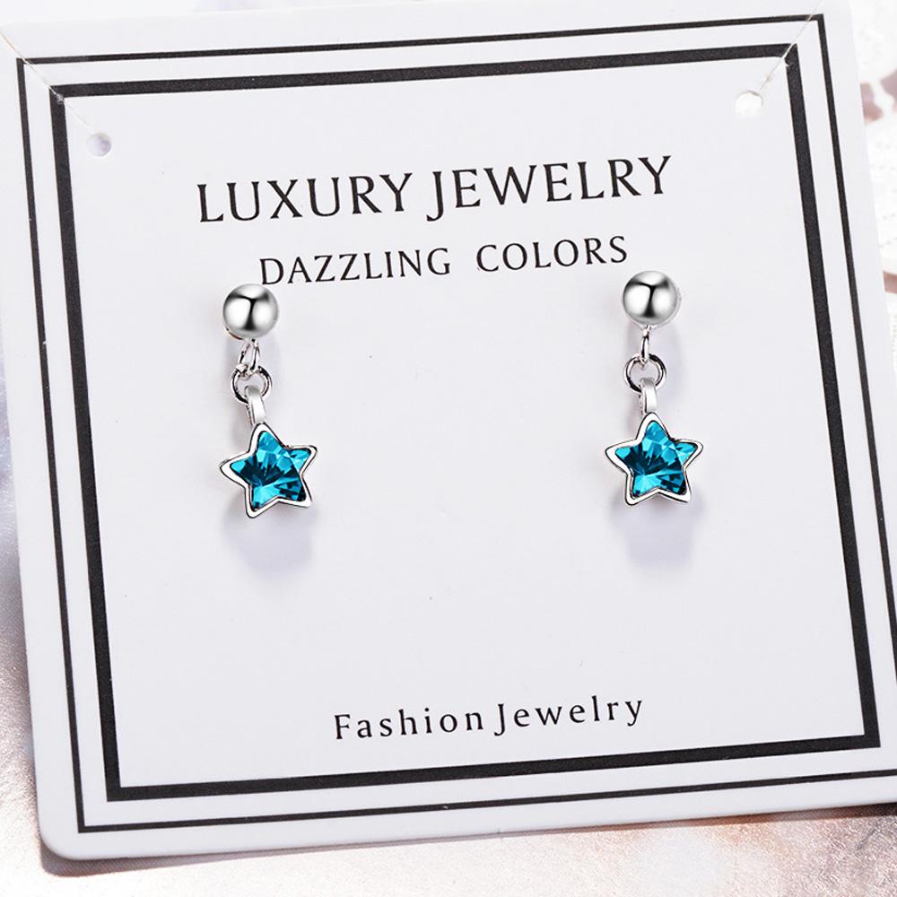 New Blue Starry Sky Mini Earrings Delicate Girlish Korean Style Blue Star Studs Fashion Women Ear Jewelry Accessories Versatile
