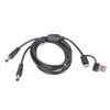 Double Output 5.5x2.5mm Charging Cable With USB A And Type C Connectors Input Support 5V 3A 1M Length Black