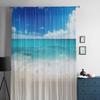 Karibisches Meer und sonniger Tag, transparente Tüllvorhänge für Wohnzimmer, Schlafzimmer, Küchendekoration, Voile-Organza-Vorhänge