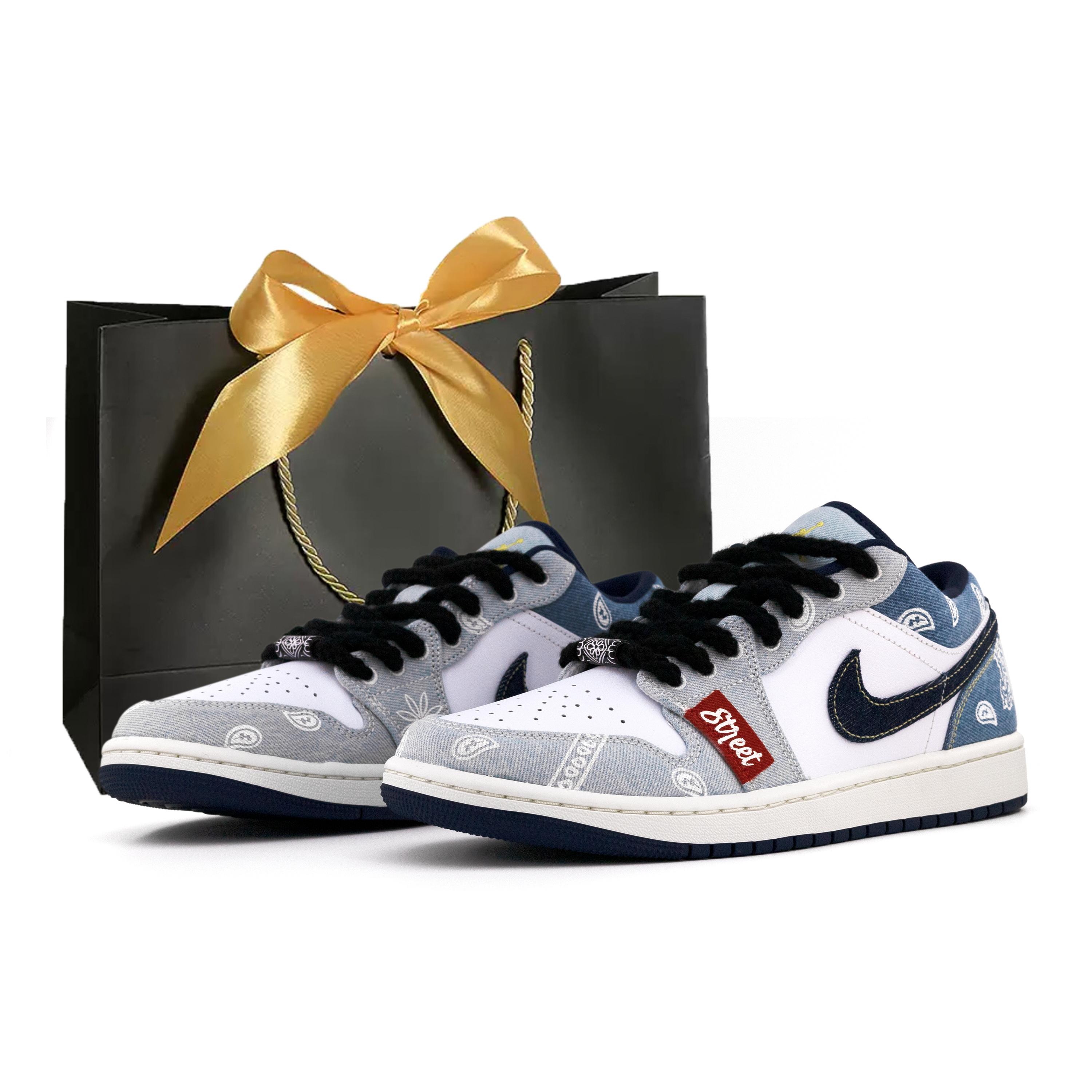 

Jordan Air Jordan 1 Low top Vintage Basketball Shoes Men s Denim Blue IH0648-141(team-BOX) 40.5