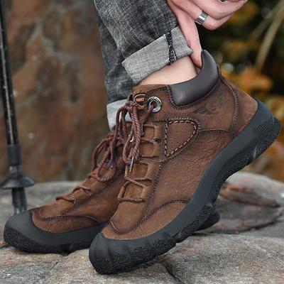 Autumn and Winter Men's Shoes Genuine Leather Outdoor Casual Shoes Cowhide Work Shoes Men's Big Head Leather Shoes Sport Climbing Shoes Men