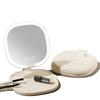 Foldable LED Makeup Mirror Adjustable Touch Control Vanity Mirror with Lights Non-slip Base Dimmable Lighted Desktop Mirrors