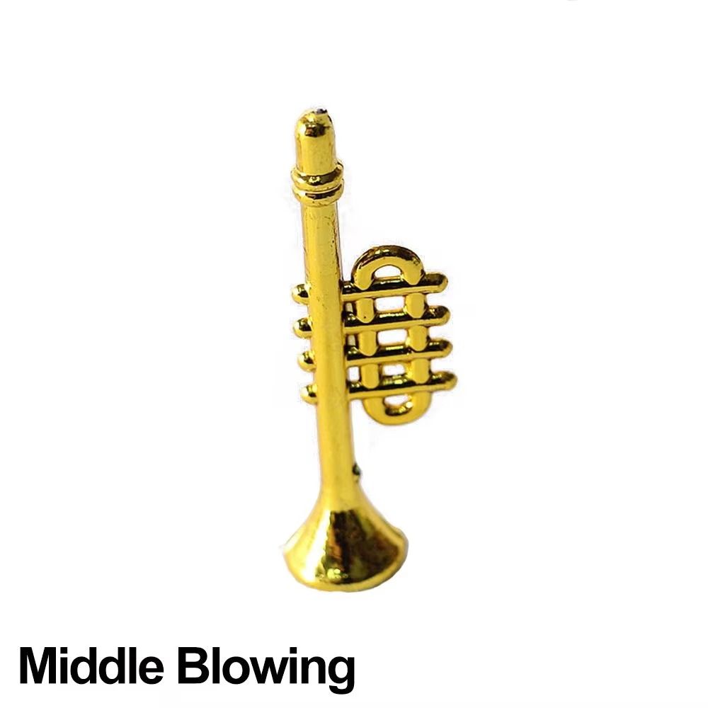 1/12 Scale Dollhouse Musical Instrument Trumpet Saxophone Instrument Model  Birthday Gift