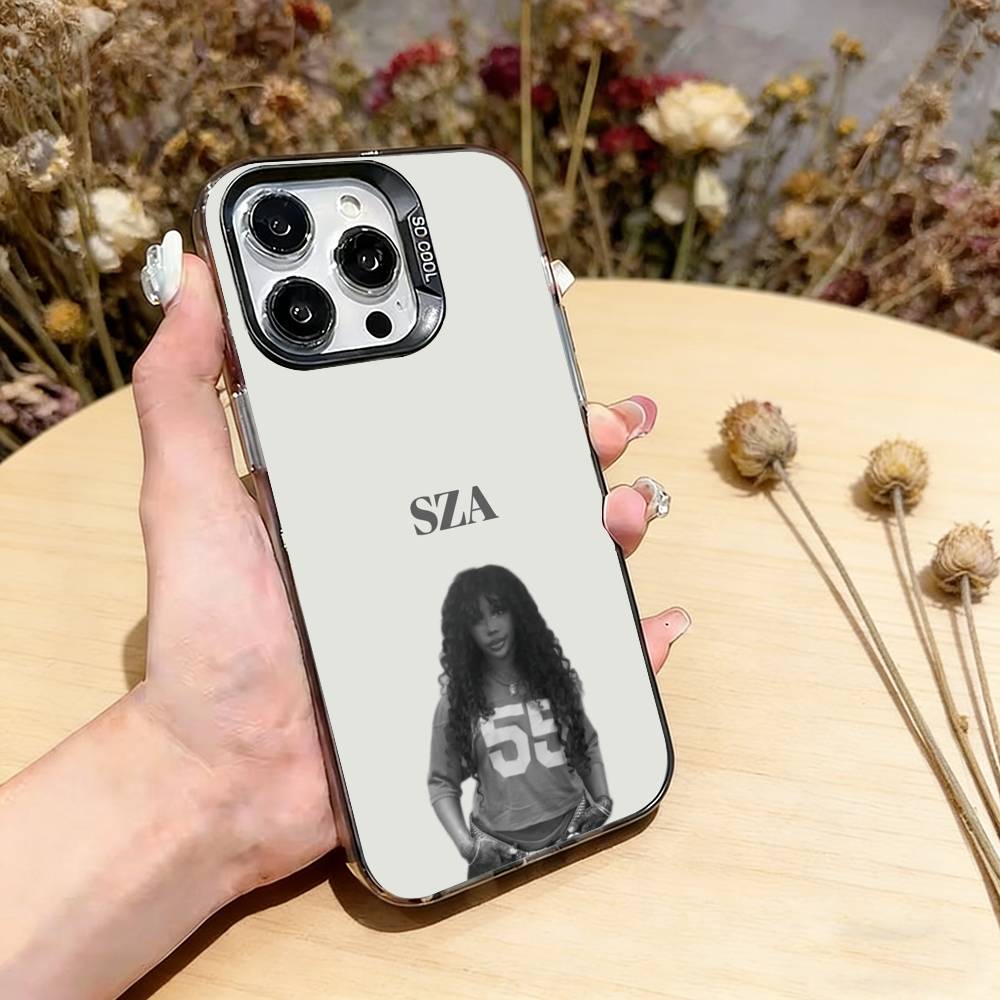 Singer S-SZA lana Phone Case For iPhone 17,16,15,14,13,12,11 Plus,Pro Max,XS,Colored Silver Plated Inside Cover