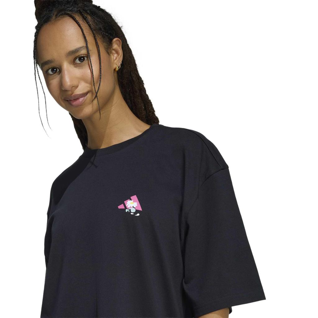 Adidas Short-Sleeve T-Shirt FLOWER Oversized Graphic Women's QD624 Black (KA5093) M
