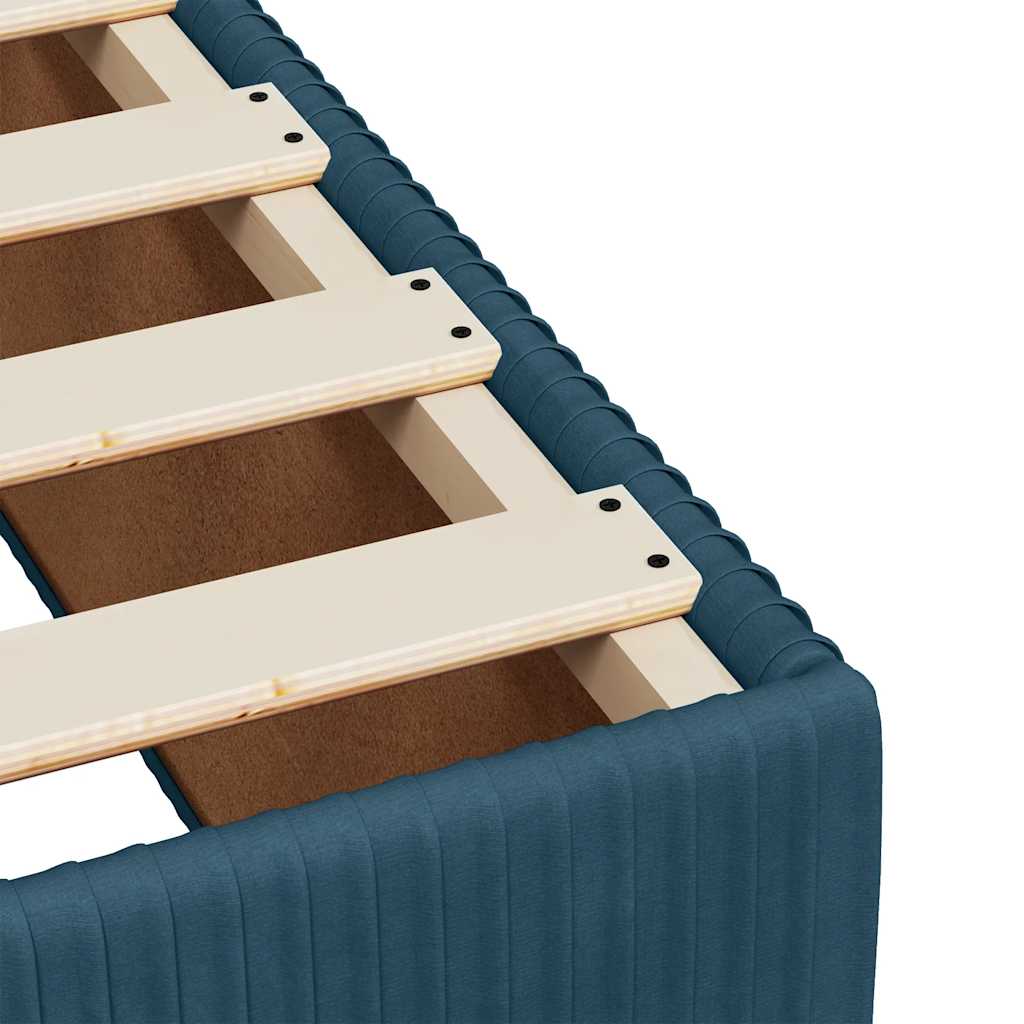 Box Spring Bed with Mattress Blue 120 x 190 cm Velvet