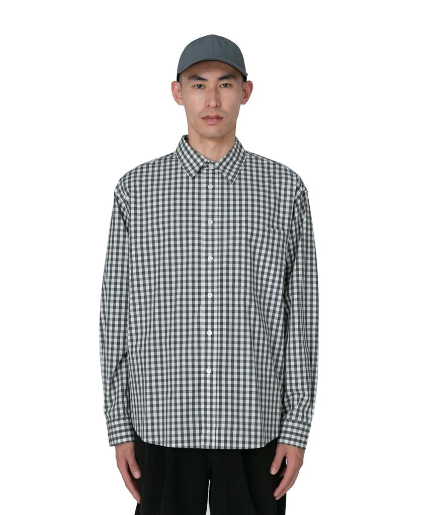 Snow Peak Gingham Check Shirt Long Sleeve and L SH-25SU103, Top, Men's Women's, Gray, CH,