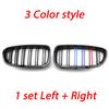 2Pcs Car Style Gloss Black Front Kidney Double Slat Grill Grille for BMW 5 Series F10 F11 F18 2010-2017 Dual Line Racing Grilles