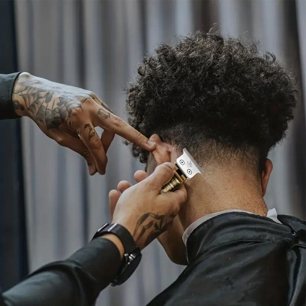 Oil Head T-Blade Hair Clippers: LCD Display, USB Rechargeable, Zero-Gapped Electric Trimmer.