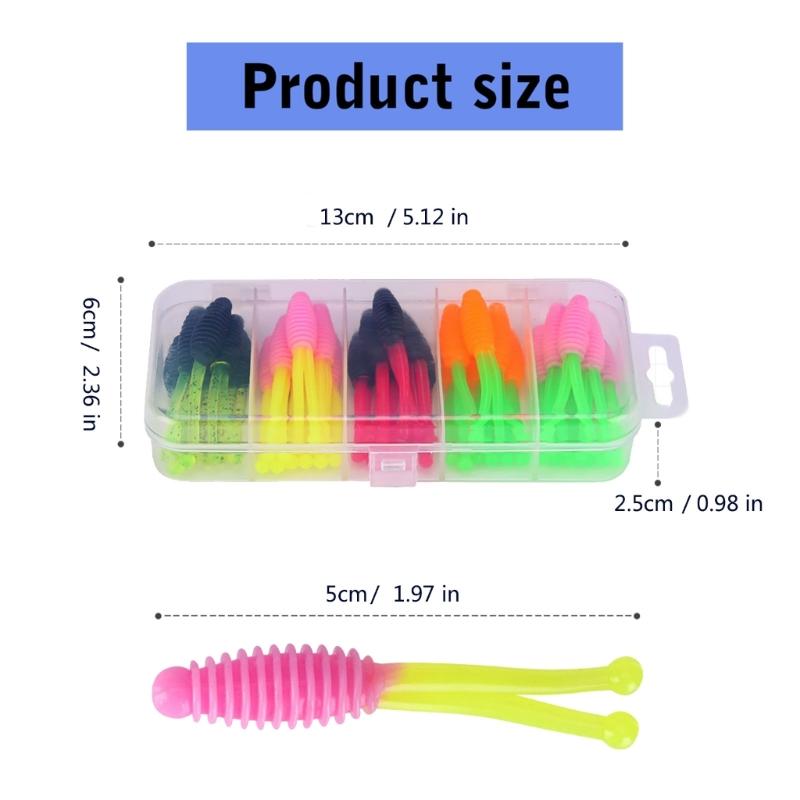 30pcs Soft Baits Swimbait Jigging Fishing Lure Double Tail Artificial Baits Wobbler Fishing Baits Fishing Tackle