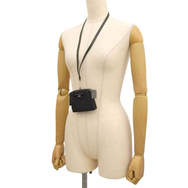 Kate Spade Kartenetui, Ausweishülle, Münzbörse, Pendlertasche, Damen, Outlet-Marke, Nylon, Schwarz, Nackenband, Ausweishalter, KL878 001, Kate Spade